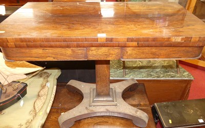 Lot 1171 - A George IV rosewood round cornered fold-over...