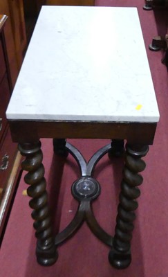 Lot 1191 - A late 19th century stained walnut hall table,...