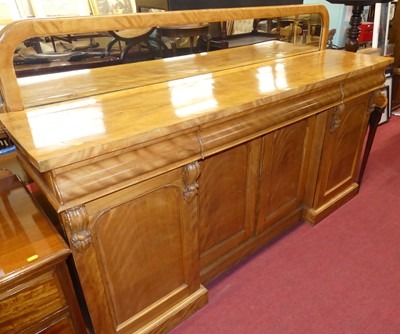 Lot 1195 - A mid-Victorian satinwood mirrorback sideboard,...