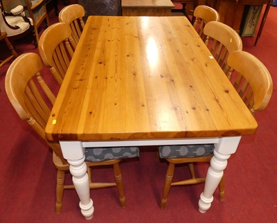 Lot 1196 - A modern pine and part white painted farmhouse...