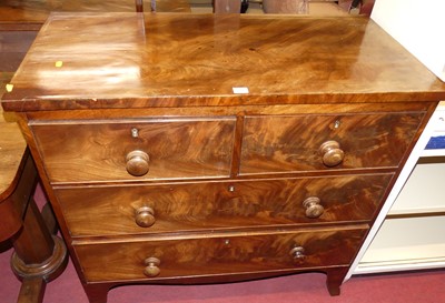 Lot 1202 - A Regency flame mahogany square-front chest of...
