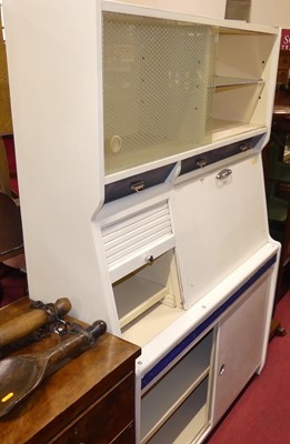 Lot 1203 - A 1950s painted combination kitchen cabinet by...