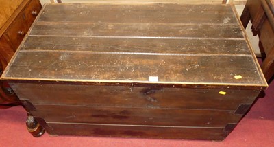Lot 1208 - An early 20th century stained and planked pine...