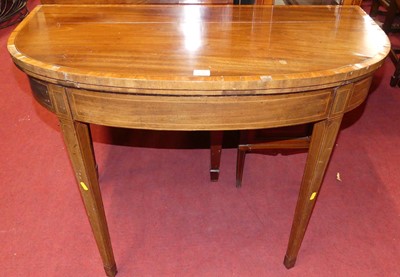 Lot 1217 - A Regency mahogany and satinwood crossbanded D-...