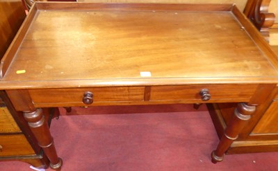 Lot 1227 - A mid-Victorian mahogany two drawer side table,...