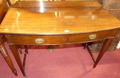 Lot 1233 - A circa 1900 mahogany ledgeback bowfront...