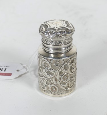 Lot 188 - A late Victorian silver cased scent bottle, of...