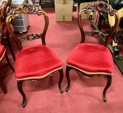 Lot 1243 - A set of ten mid-Victorian mahogany floral...