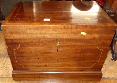 Lot 1246 - A 19th century mahogany and crossbanded hinge...