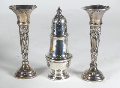 Lot 191 - An Edwardian silver lighthouse sifter, h.12cm...