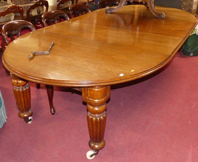 Lot 1252 - A mid-Victorian mahogany D-end extending...