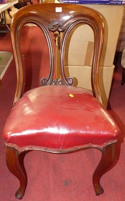 Lot 1253 - A set of six mid-Victorian mahogany balloon...