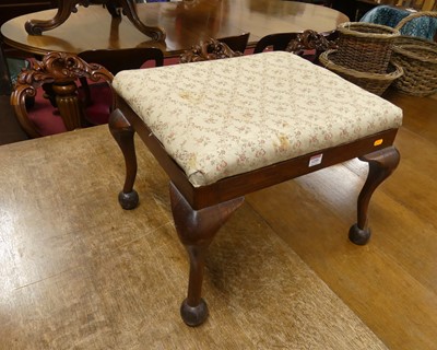 Lot 1255 - An early 20th century oak dressing stool,...