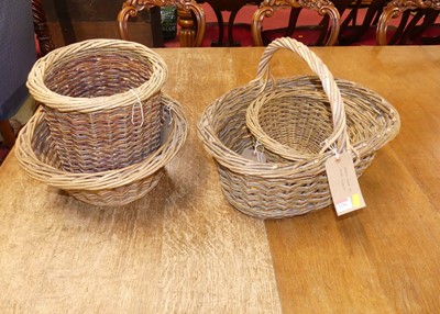Lot 1256 - A collection of four sundry wicker baskets...