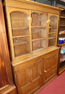 Lot 1260 - A 19th century rustic pitch pine dresser,...