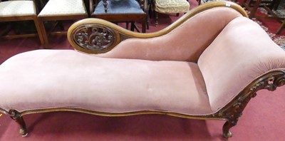 Lot 1290 - A mid-Victorian mahogany framed and pink...