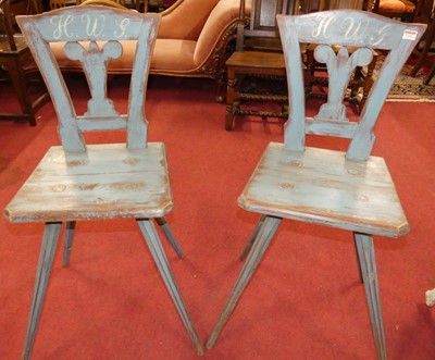 Lot 1293 - A pair of provincial Scandinavian painted...