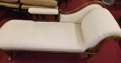 Lot 1272 - A mid-Victorian mahogany showframe chaise...