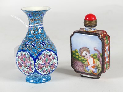 Lot 196 - A Chinese enamelled miniature vase, having an...