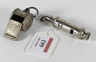 Lot 199 - An ACME Girl Guides whistle; together with one...