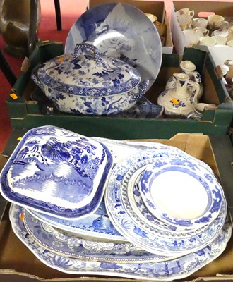 Lot 166 - A collection of blue & white transfer...