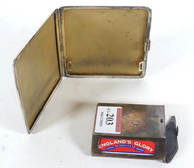Lot 203 - A George V silver pocket cigarette case, of...