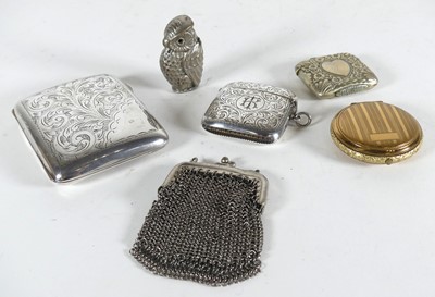 Lot 206 - A George V silver pocket cigarette case, of...