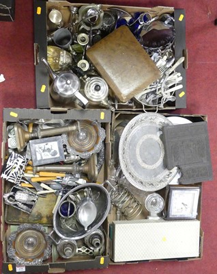 Lot 179 - A collection of silver plated items and metal...