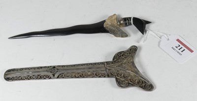 Lot 211 - An early 20th century Indonesian kris having a...