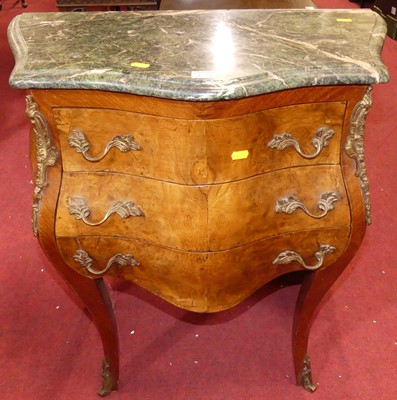 Lot 1299 - A small French figured walnut, crossbanded and...