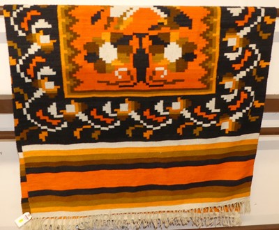 Lot 1315 - A Turkish woollen bright coloured Kelim rug,...