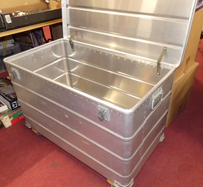 Lot 1318 - A riveted aluminium round cornered hinge...