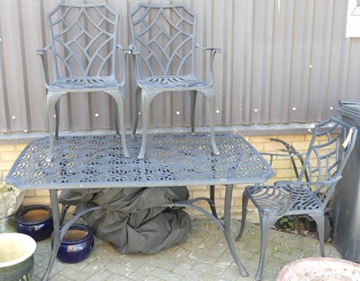 Lot 1325 - A contemporary Nova metal patio suite,...