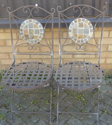 Lot 1327 - A set of four contemporary wired and lattice...
