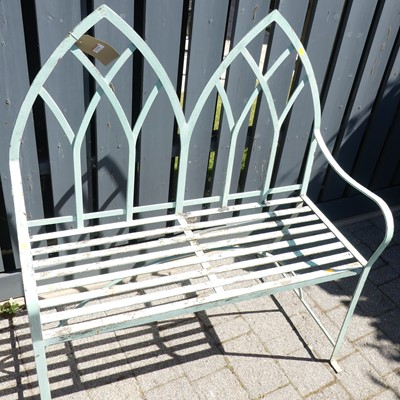 Lot 1336 - A Regency style painted iron strapwork...