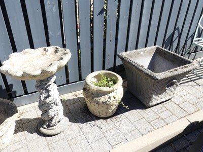 Lot 1337 - Two pairs of reconstituted stone garden...