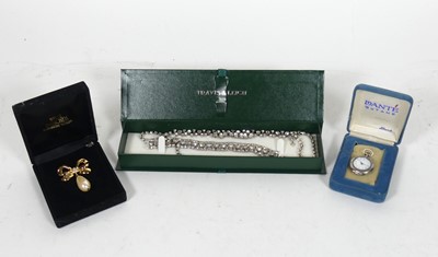 Lot 220 - A lady's silver cased fob watch, having a...