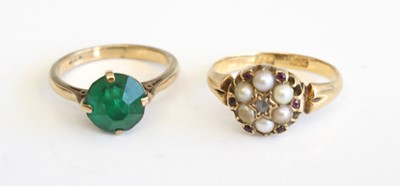 Lot 293 - A Victorian 18ct gold seed pearl and rose cut...