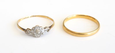 Lot 294 - A 22ct gold wedding band, sponsor SH, size M,...