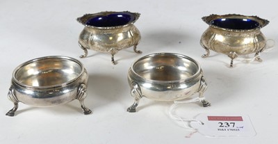 Lot 237 - A pair of Edwardian silver open salts, each of...