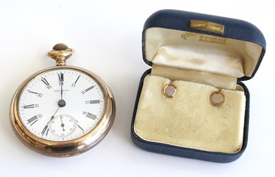 Lot 299 - A Waltham gold plated open face keyless pocket...