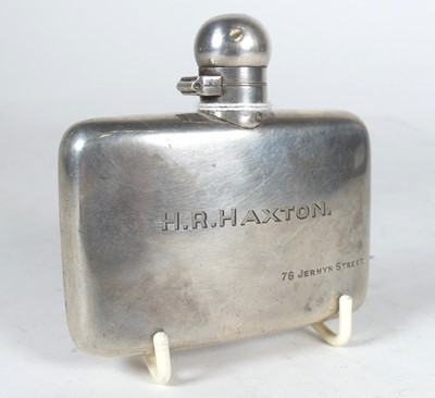 Lot 245 - A George V silver pocket hip flask of...