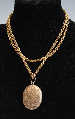 Lot 322 - A modern 9ct gold rope twist necklace, 62cm, 8....