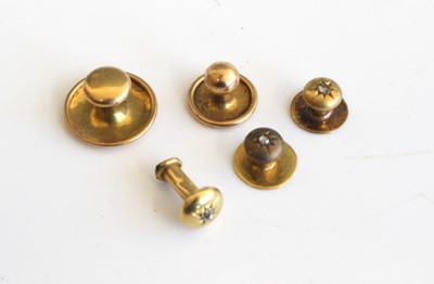 Lot 324 - Two 15ct gold collar studs, 1.5g, together...