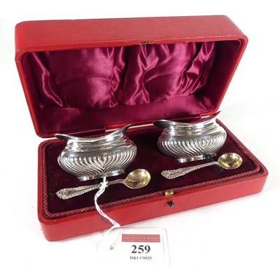 Lot 259 - A pair of George V silver open salts of half...
