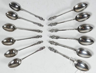 Lot 270 - A set of six Victorian silver apostle spoons,...