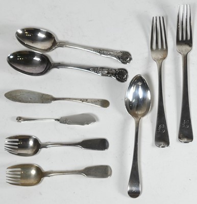 Lot 273 - A matched pair of silver dessert spoons in the...