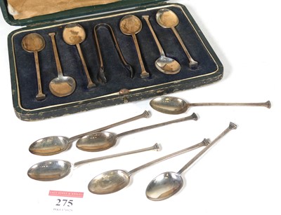 Lot 275 - A harlequin set of six loose silver teaspoons,...