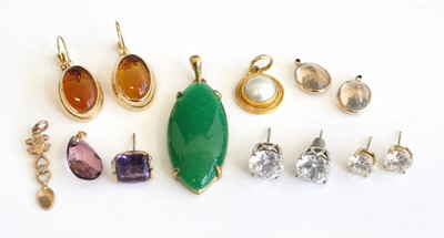 Lot 338 - Assorted paste and semi-precious set ear studs...