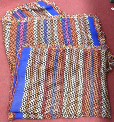 Lot 532 - A South American flatweave blanket, together...